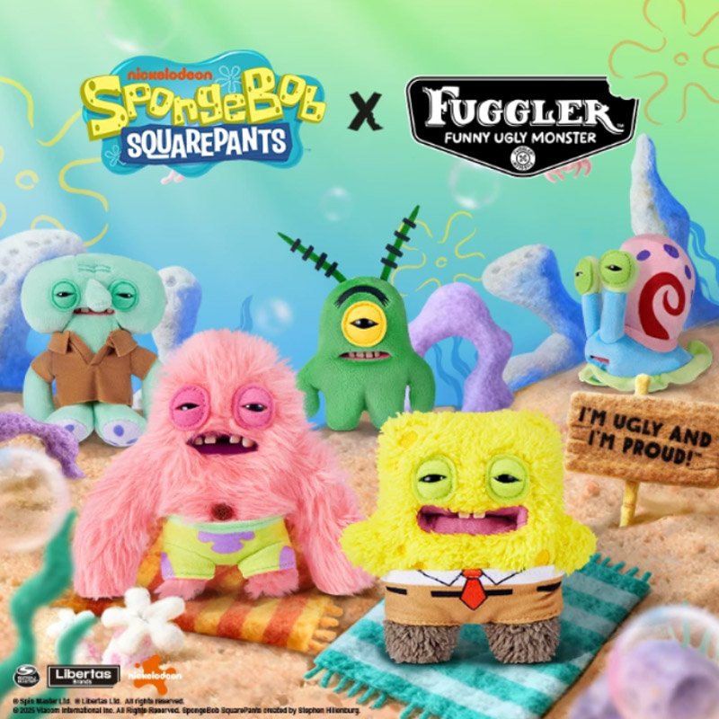 ZURU Fuggler SpongeBob SpongeBob Keychain Plush featuring quirky SpongeBob-inspired plush monster collectible design