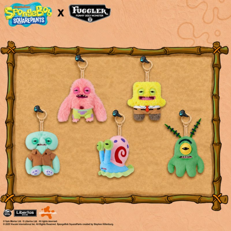 ZURU Fuggler SpongeBob Patrick Keychain Plush featuring quirky Patrick-inspired plush monster collectible design