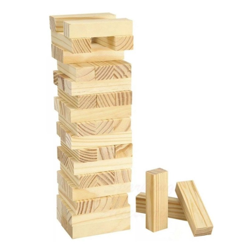 Cardinal Traditions Jumbling Tower wood blocks stacked in a tower