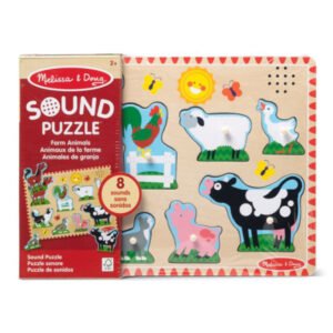 Melissa & Doug Farm Animals Sound Puzzle wooden peg puzzle with animal pieces