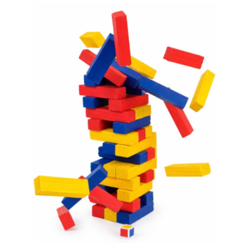 Spin Master Cardinal Classics 48pcs Rainbow Wooden Jumbling Tower - Image 3
