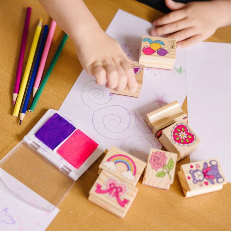 Close-up of colored pencils included with Friendship Stamp Set