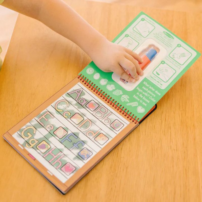 Melissa & Doug Water Wow Alphabet pad pages showing letter tracing activities