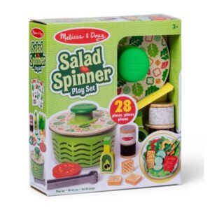 Melissa & Doug Salad Spinner Play Set with lettuce and wooden veggies