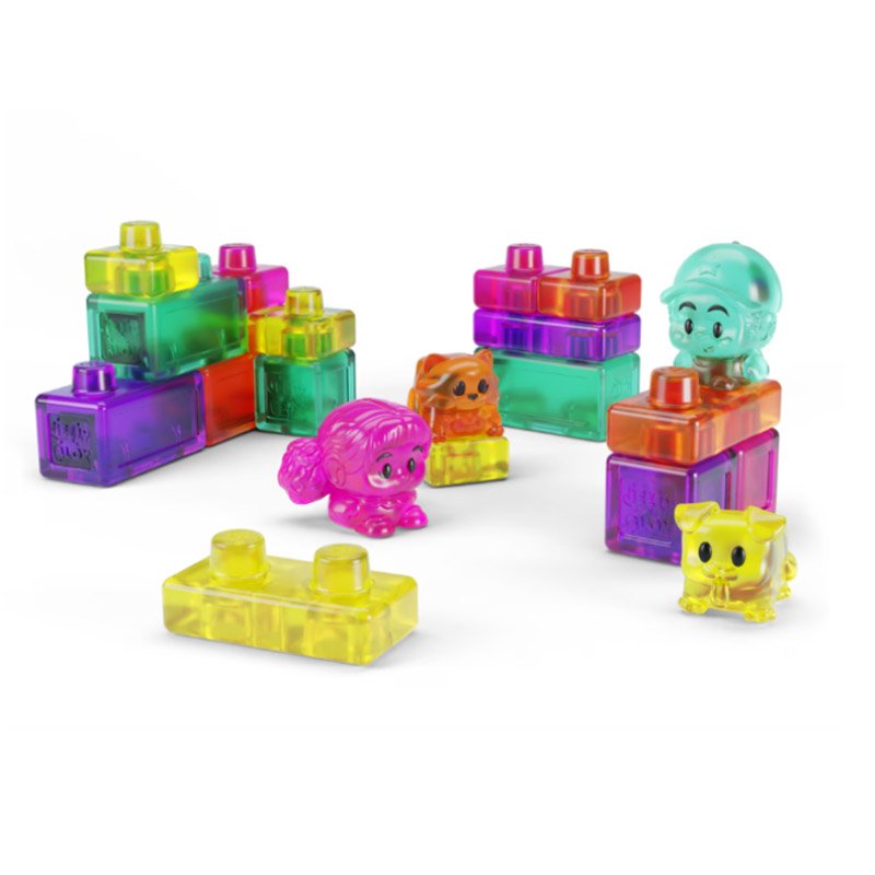 Close-up of characters and animal pieces from Jelly Blox My Pets and Me