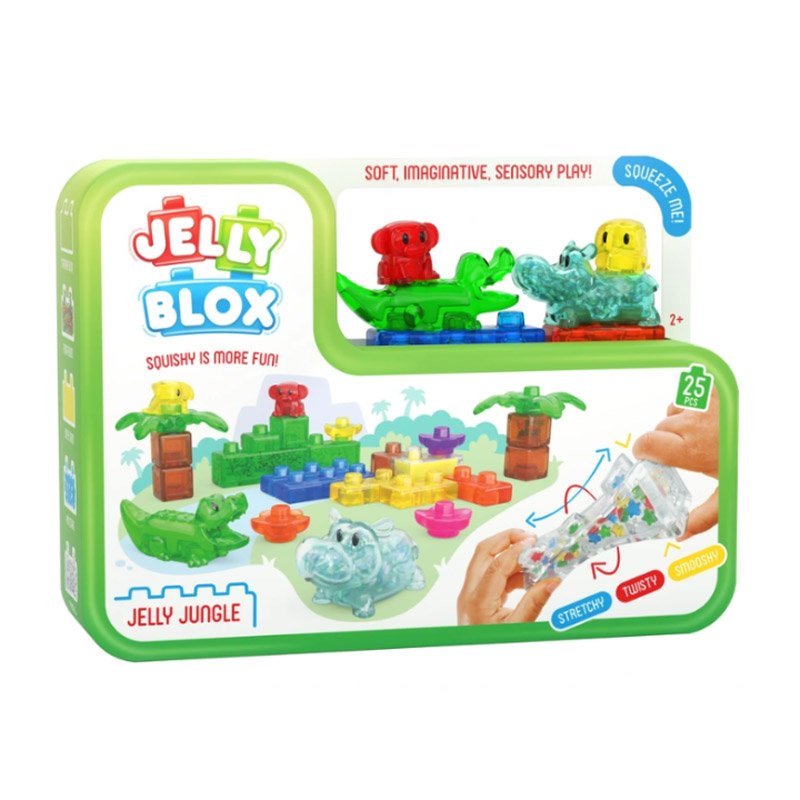 Jelly Blox Jelly Jungle 25-piece squishy sensory building set